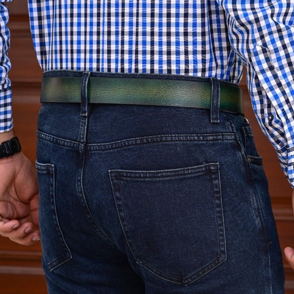 Personalized Leather belt for him. Mens full grain genuine handmade leather belt - Picture 10 of 15